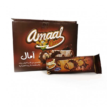 Zwei Stück knuspriger Mais gefüllt mit Schokoladencreme Amaal 24 Stück