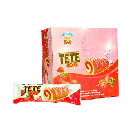 TETE Strawberry Cake Roll 12 Pieces
