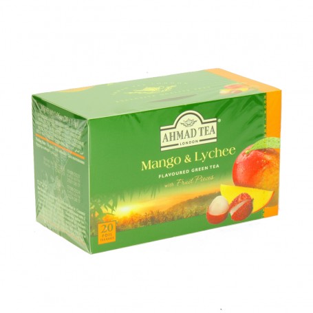 Grüner Tee mit Mango- und Litschi-Geschmack Ahmad 20 Beuteln