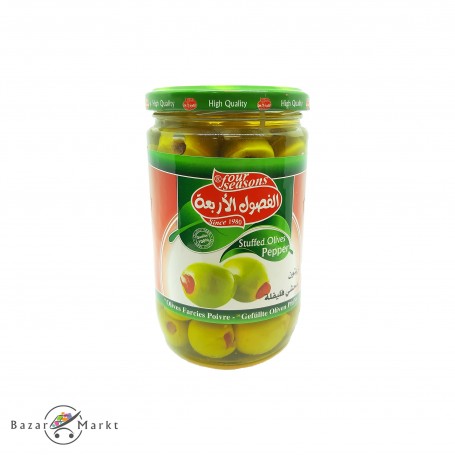 Green Olives(with pepper ) Four Seasons 650Gr