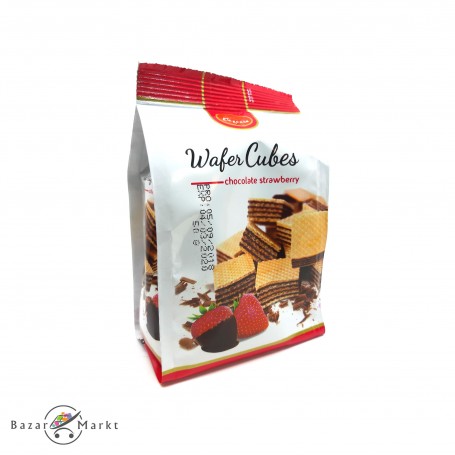 Strawberry Cream filled wafer Cubes 50 Gr