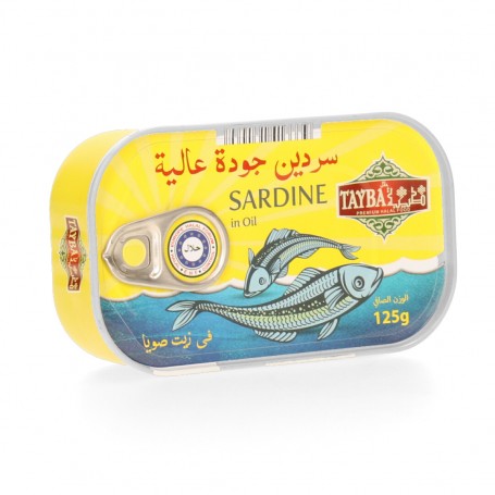 Sardines in vegitable Oil TAyba 125Gr