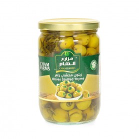 Grüne Oliven (Gefüllt mit Thymian r) Cham Farms 500/900Gr