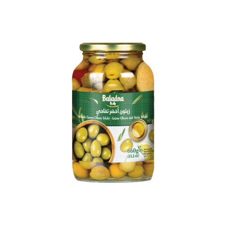 Green Olives Tephahi  Baladna 660Gr