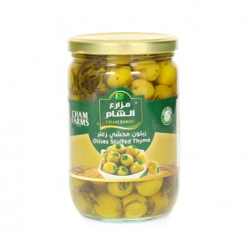 Green Olives(with Thyme ) Cham Farms 500/900Gr