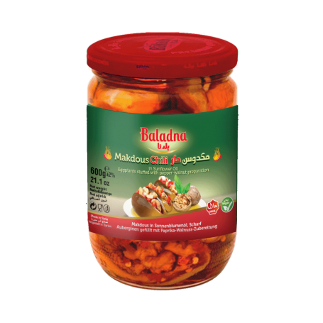 Gefüllte Eierpflanze - Mackdous-HOT  Baladna 600Gr