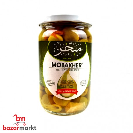زيتون أخضر / تفاحي مبخر 650 غرام