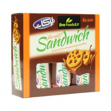 Biscuits with Chocolate and milk Cream Barakat 6 Pieces
