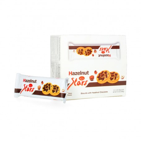 Biscuits with Chocolate and Hazelnut cream Stars 12 Pieces