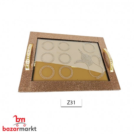 صينية ضيافة 47 سم*36سم نقش ستراس Z31