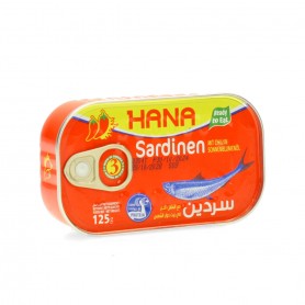 Sardinen in Gemüseöl mit Hot Chilli HANA 125Gr