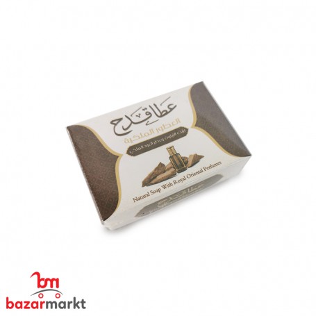 صابون غار بزيت الزيتون وعطر العود الملكي عطا قدح 1 قطعة