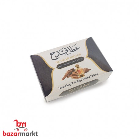 صابون غار بزيت الزيتون وعطر العود والعنبر عطا قدح 1 قطعة