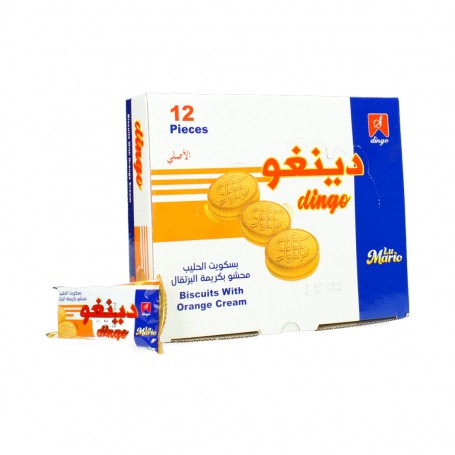 Milk biscuits filled with orange cream Dingo 24 pieces