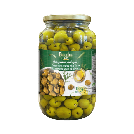 Grüne Oliven (Gefüllt mit Thymian r) Baladna 1000Gr