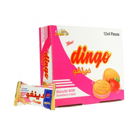 Milk biscuits filled with strawberry cream Dingo 24 pieces