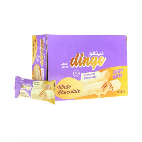 Wafer biscuits with white chocolate Dingo 16Pe