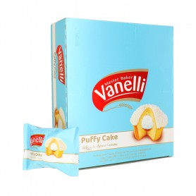 Milky cream puffy cake filed  with coconut coated Vaneli 24st