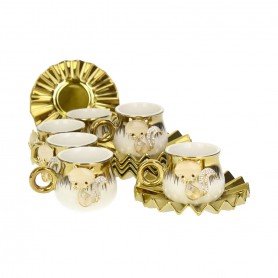 12 pieces of high coffee cups with a brooch