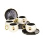 Porcelain embossed rose coffee cup set