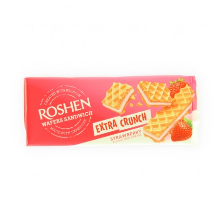 Kekse wafers sandwish Erdbeere  Roshen 142Gr