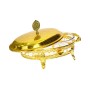 Heat-Resistant Pyrex Bowl with Metal Stand.