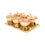 Porcelain Ice Cream Set with Tray and Spoons.
