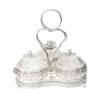 Three-Tier Metal Serving Stand with Handle.