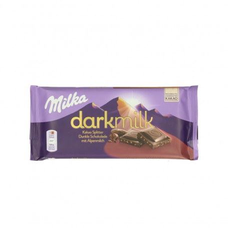 cocoa slivers dark chocolate with alpine milk  Milka  85Gr