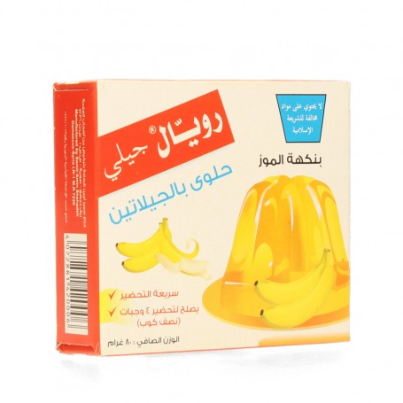 Gelatine Dessert Bananageschmack Royal Jelly 80Gr
