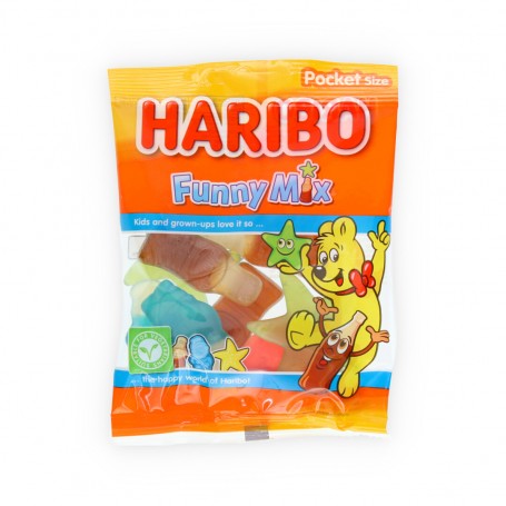 Gelatine Haribo Funny  mix Vegan 75Gr