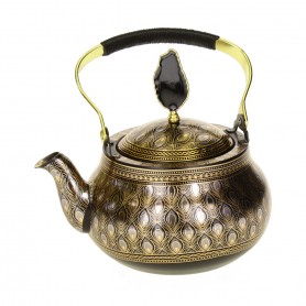 Decorated high teapot, 1.5-liter capacity