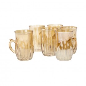 كاسات شاي محجر ملون طلس عدد 6