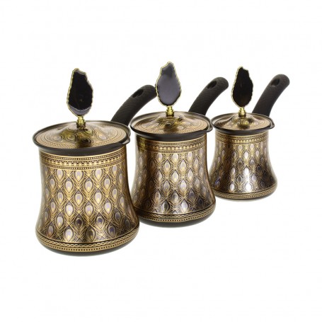 Set of 3 high metal ornate rakawi