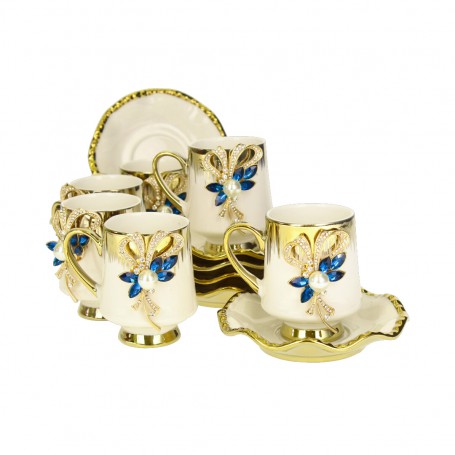 فنجان قهوة مع بروش عال 12 قطعة