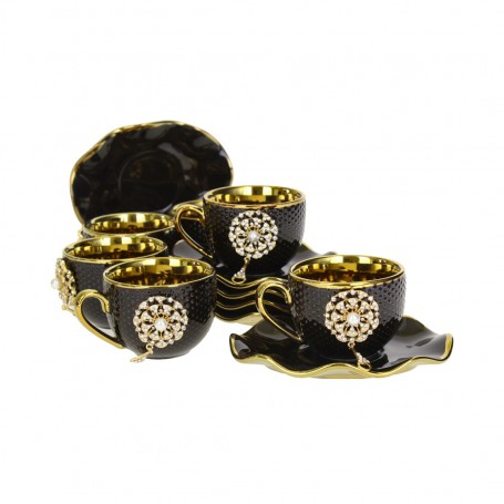 12 pieces of high coffee cups with a brooch