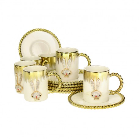 12 pieces of high coffee cups with a brooch