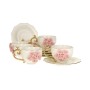 Porcelain embossed rose coffee cup set