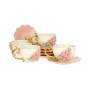 Porcelain embossed rose coffee cup set