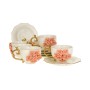 Porcelain embossed rose coffee cup set