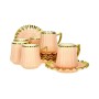 Striped and Gold-Plated Porcelain Coffee Cup Set.