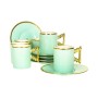 Plain Gold-Plated Porcelain Coffee Cup Set.