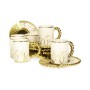 Porcelain Coffee Cup Set with Plain Textured Saucer.