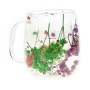 Double-walled glass cup with dry flower handle