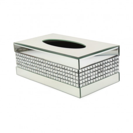 Metal Tissue Box with Crystal Decor.