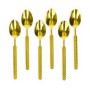 6-Piece Gold-Plated Embossed Large Spoon Set.