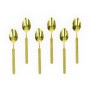 6-Piece Small Gold-Plated Embossed Spoon Set.