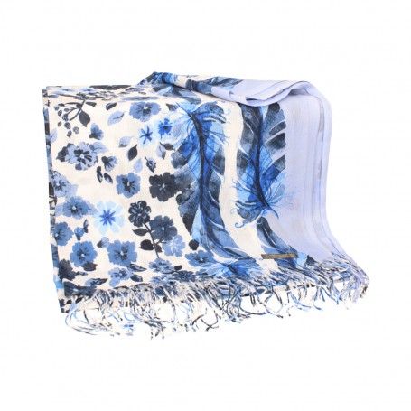 شال باشمينا مزهر شرشوبة طويلة H314