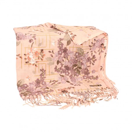 شال باشمينا مزهر شرشوبة طويلة H318