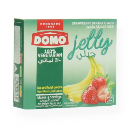Gelatin Dessert Erdbeere und Bananen Domo 85Gr